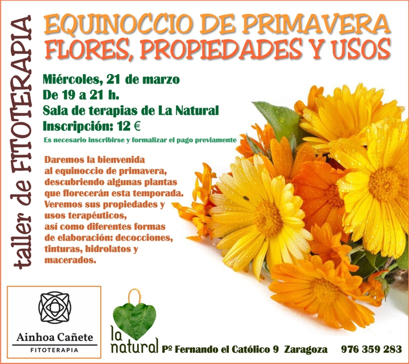 Cartel taller de fitoterapia La Natural